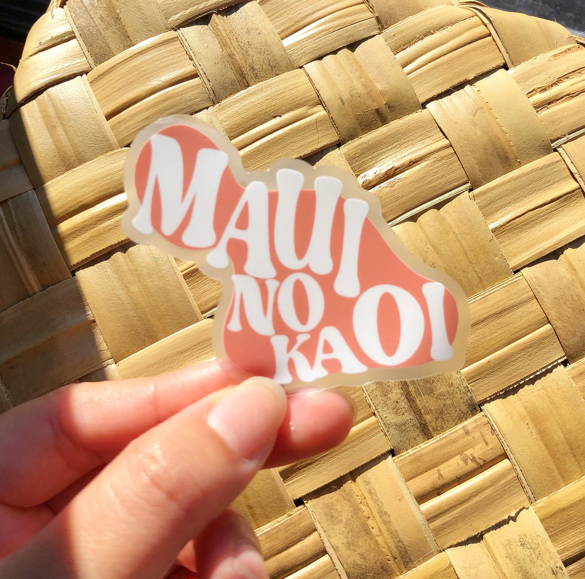 Maui No Ka Oi Clear Sticker, 2.75x2.5"
