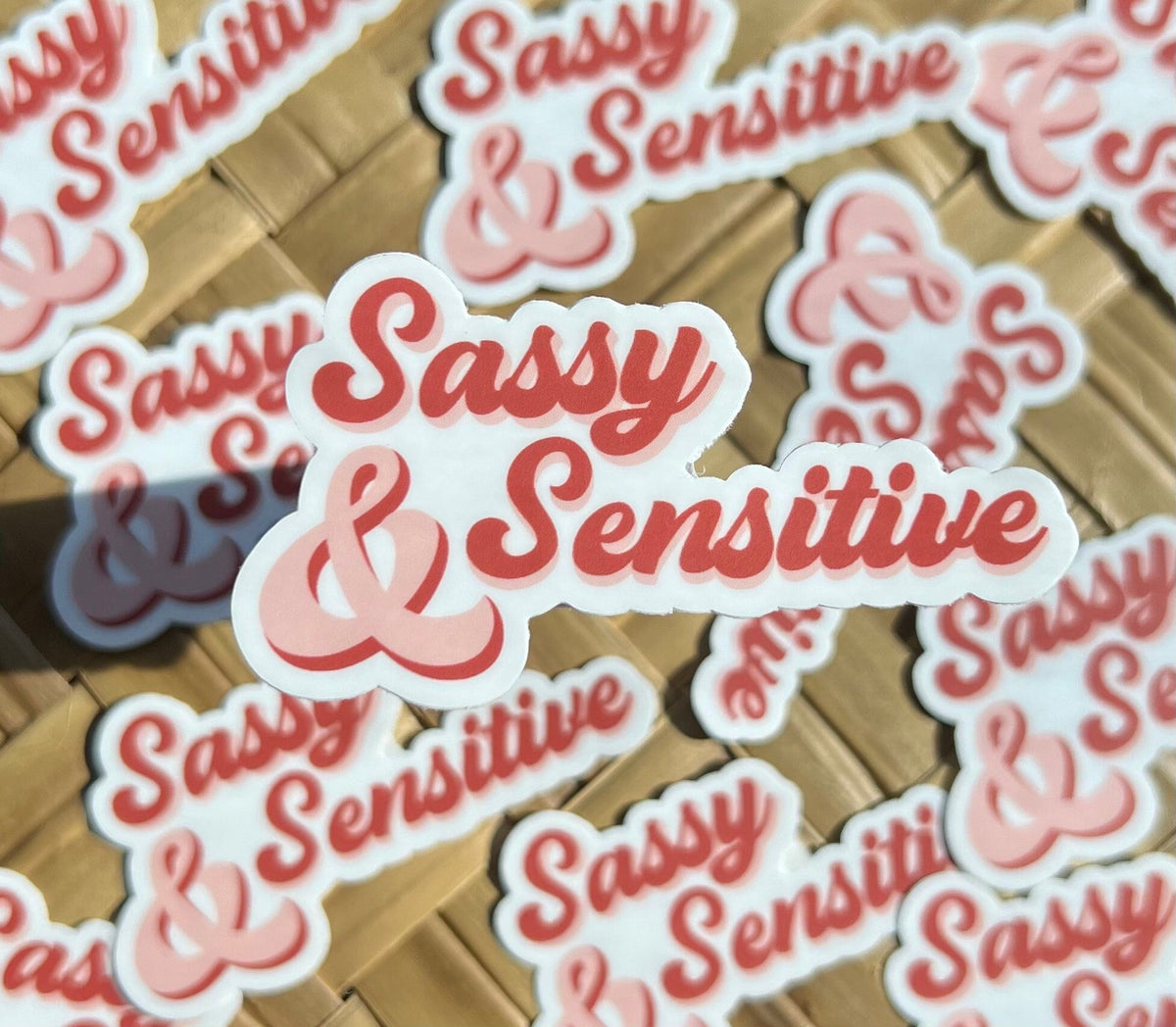 Sassy and Sensitive Sticker/Magnet, 3x1.6in.
