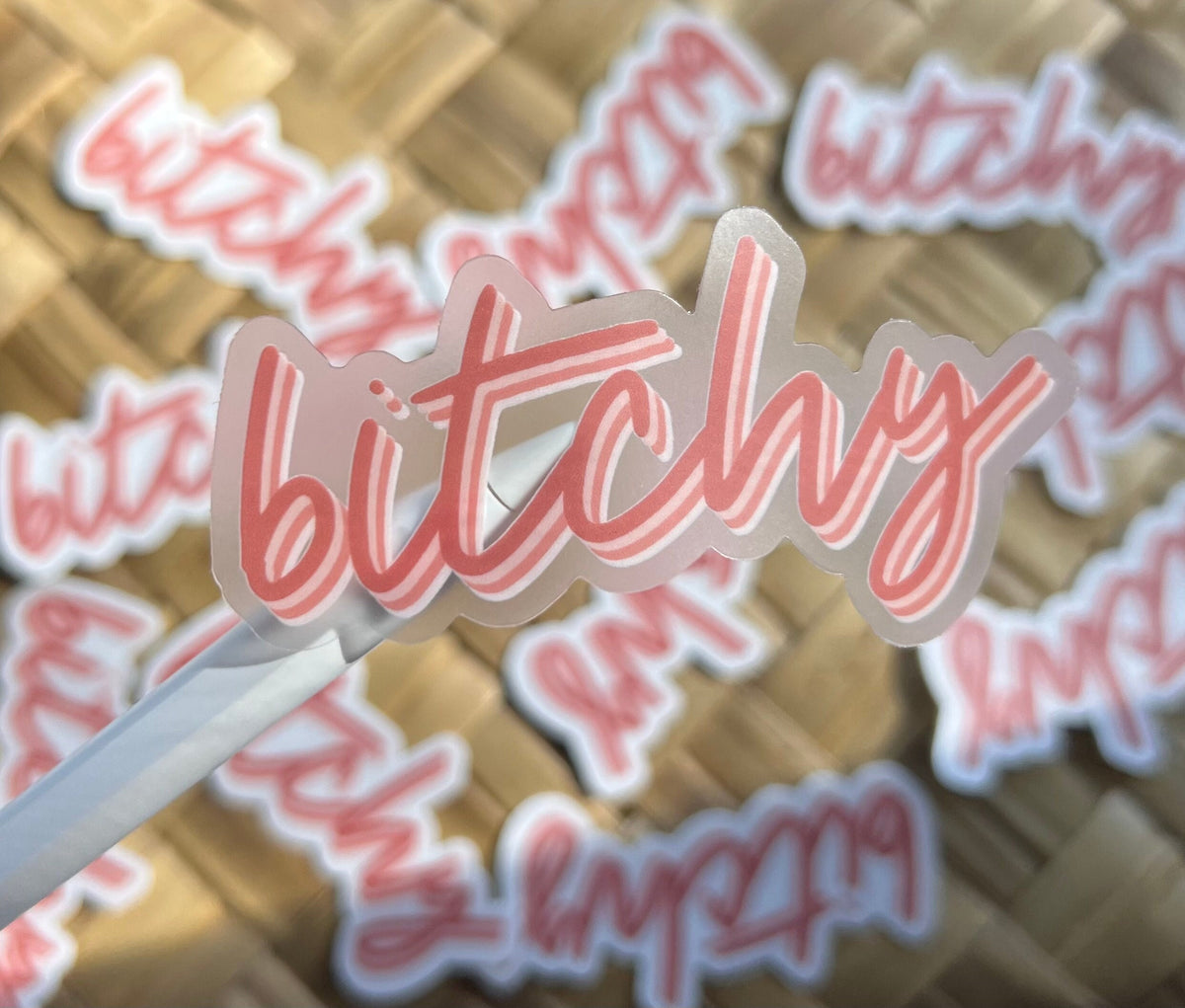 Bitchy Clear Sticker, 3x1.5"