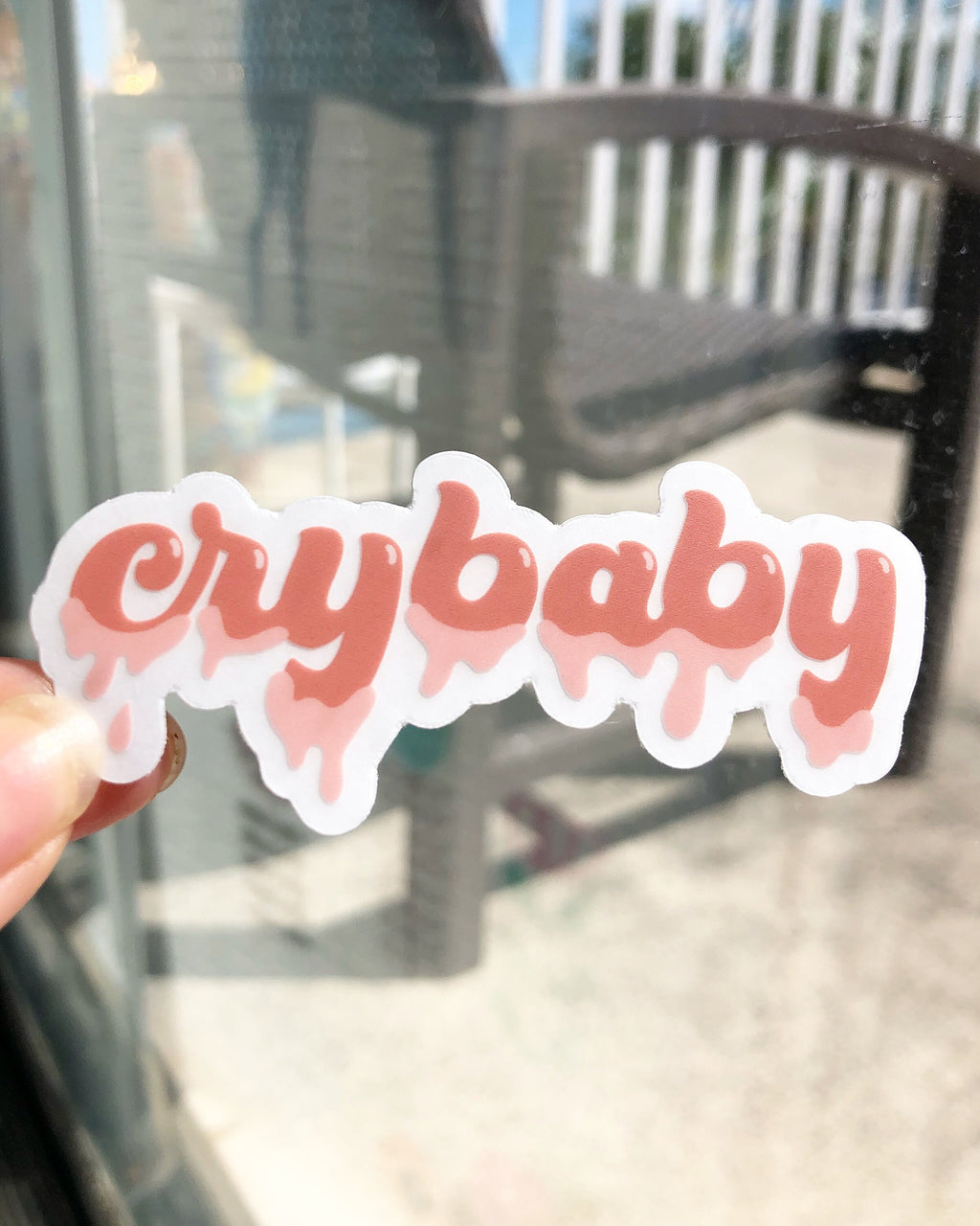 Cry Baby Clear Sticker, 3x1.25"