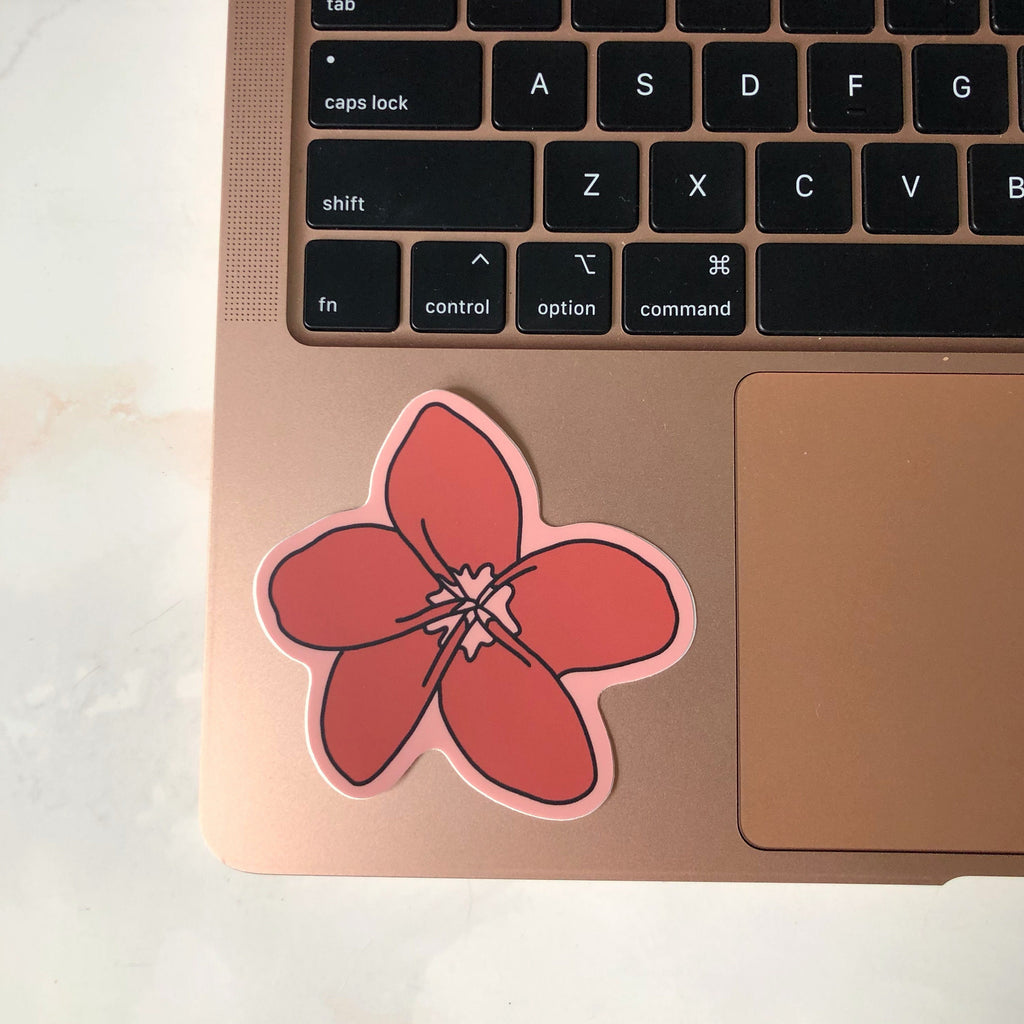 Plumeria #1 Flower Sticker/Magnet, 3x3in.