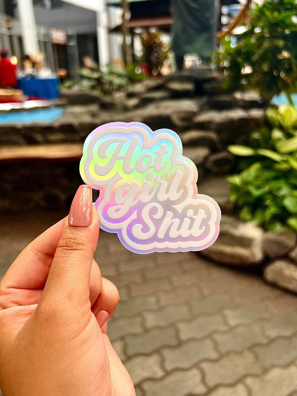 Holographic Hot Girl Shit Sticker, 3x3in.