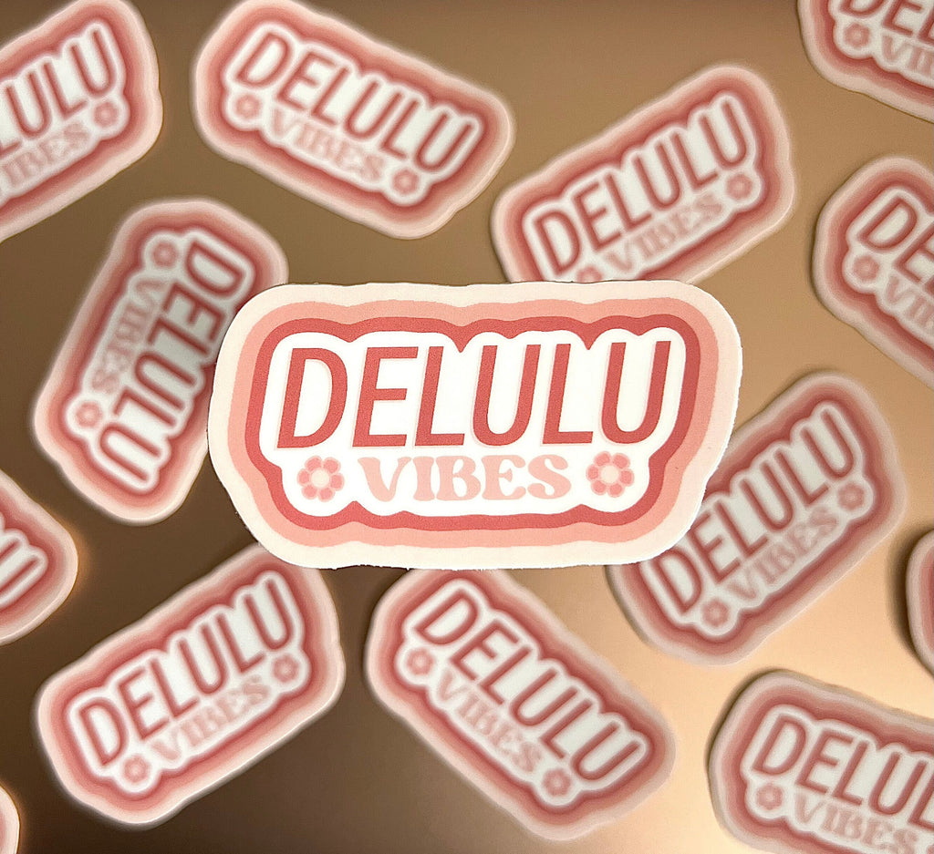 Delulu Vibes Sticker/Magnet, 3x1.5in.