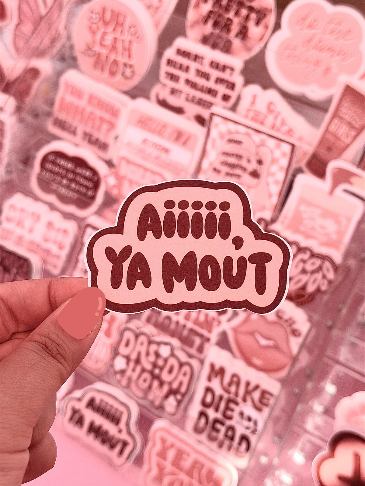 Aiii Ya Mout Sticker/Magnet, 3x2"