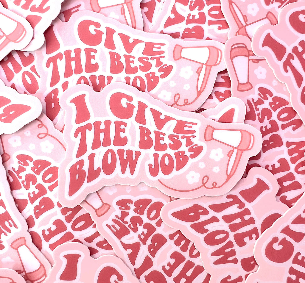 I Give The Best Blow Jobs Sticker/Magnet, 3x1.75"