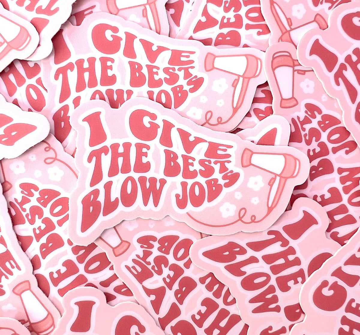 I Give The Best Blow Jobs Sticker/Magnet, 3x1.75"