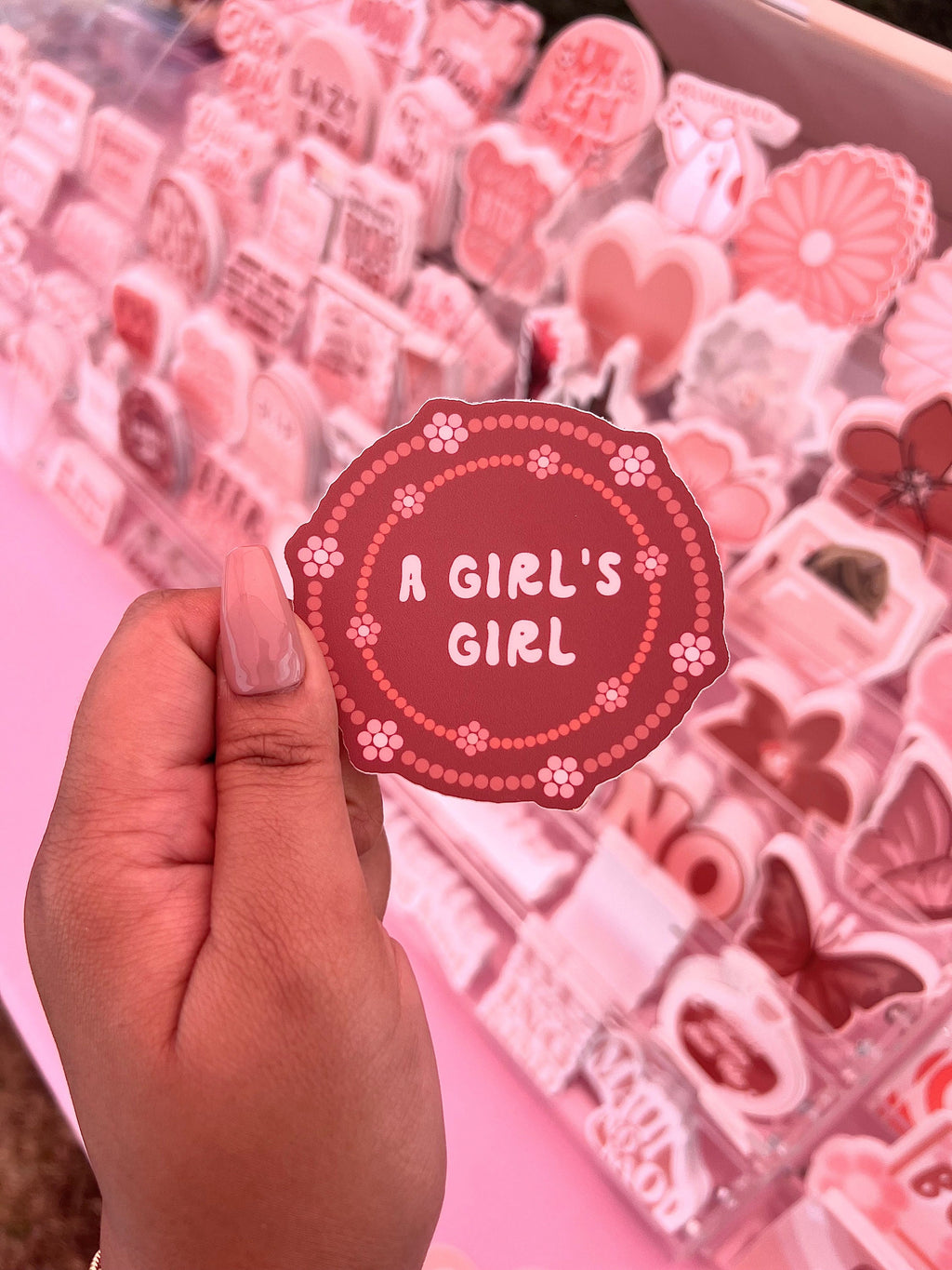 A Girl's Girl Friendship Bracelet Sticker/Magnet, 3x3"