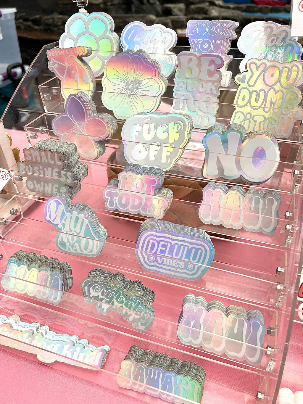 Holographic Cry Baby Sticker, 3x1.25"