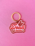 Dead Inside Butterflies, Soft Enamel Gold Metal Keychain, 2x1.75"