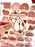 Delulululu Pink Baymax Sticker/Magnet, 3x2.5in.