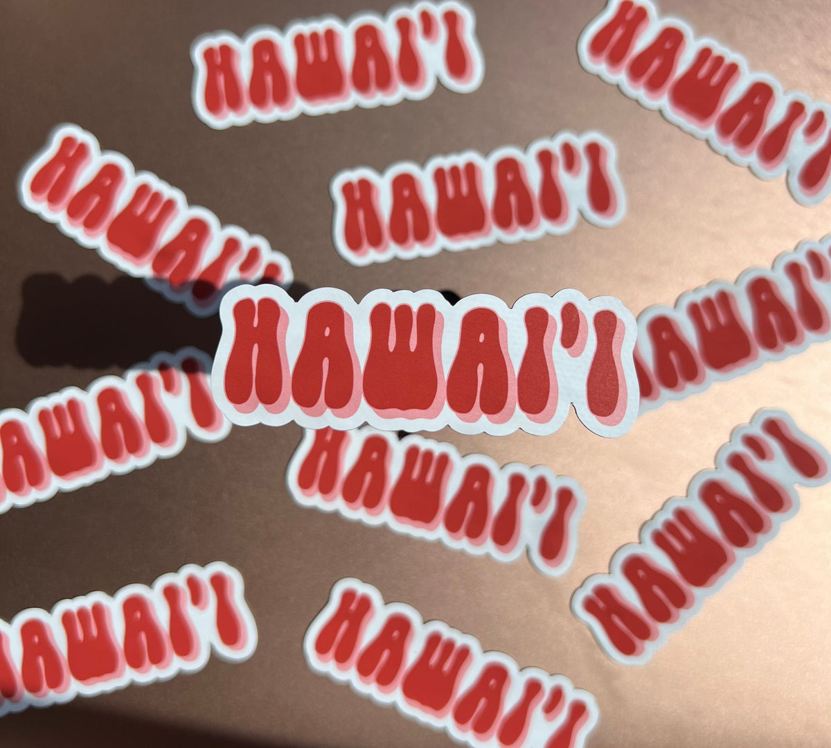 Red Pink Hawaii Magnet, 3x1 in.