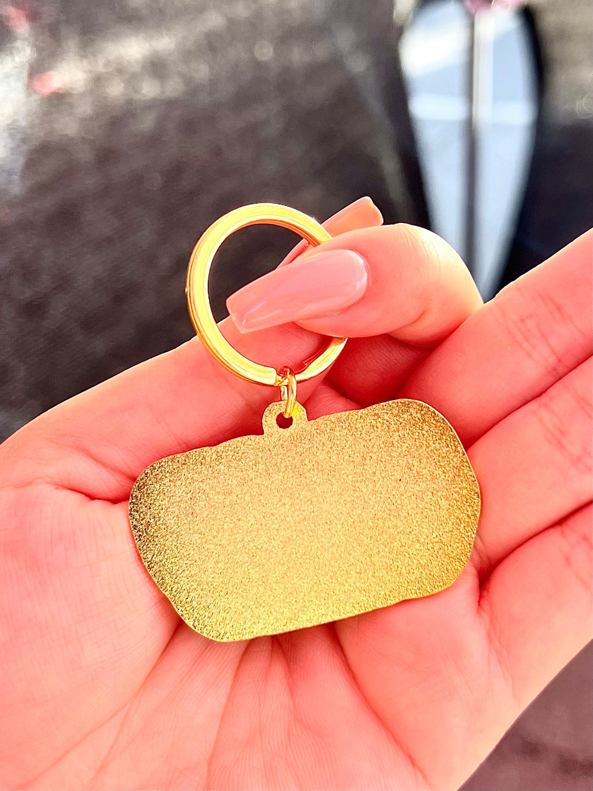 Delulu Vibes, Soft Enamel Gold Metal Keychain, 2x1.125"