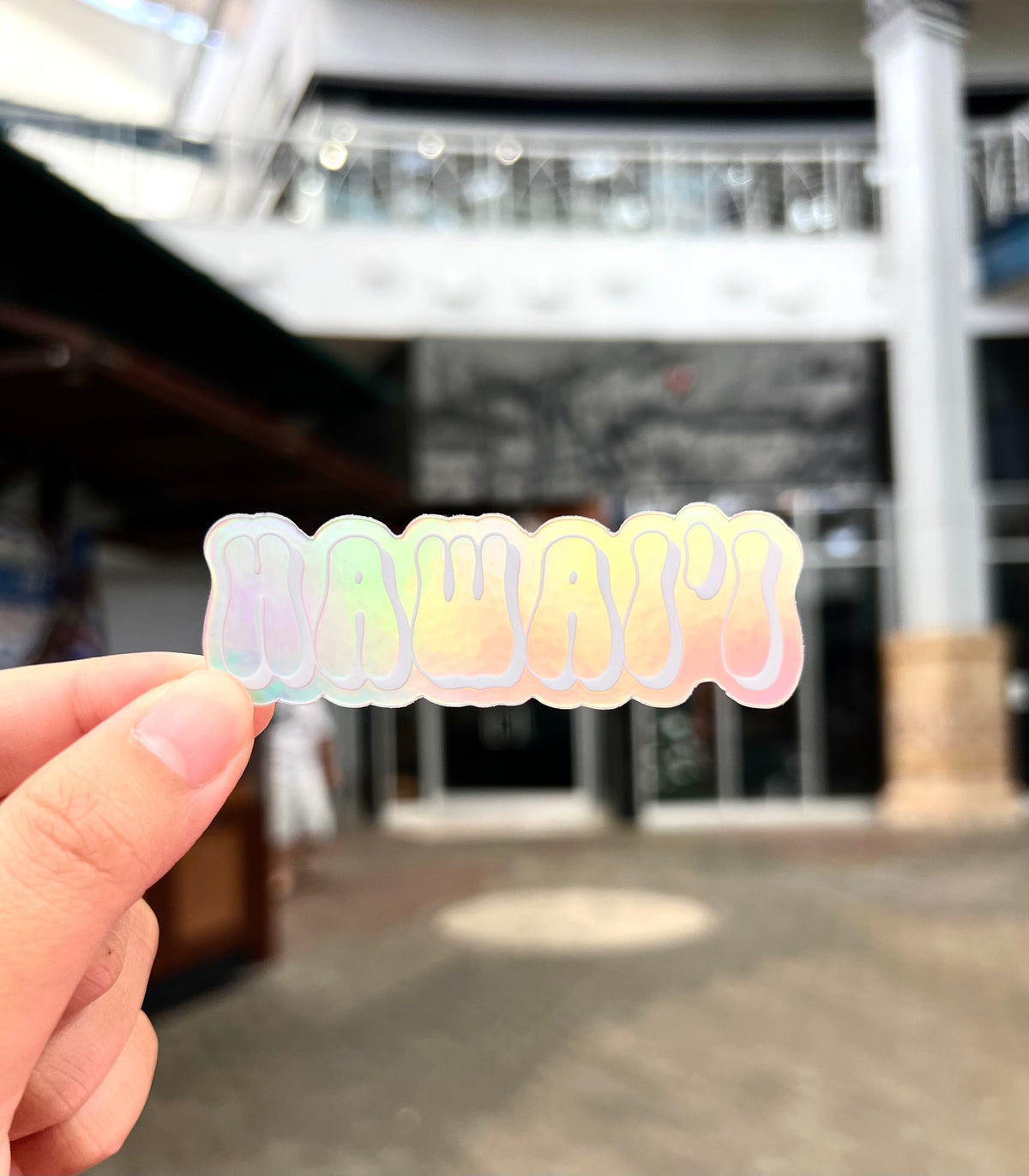 Holographic Hawai'i Sticker, 3x1"