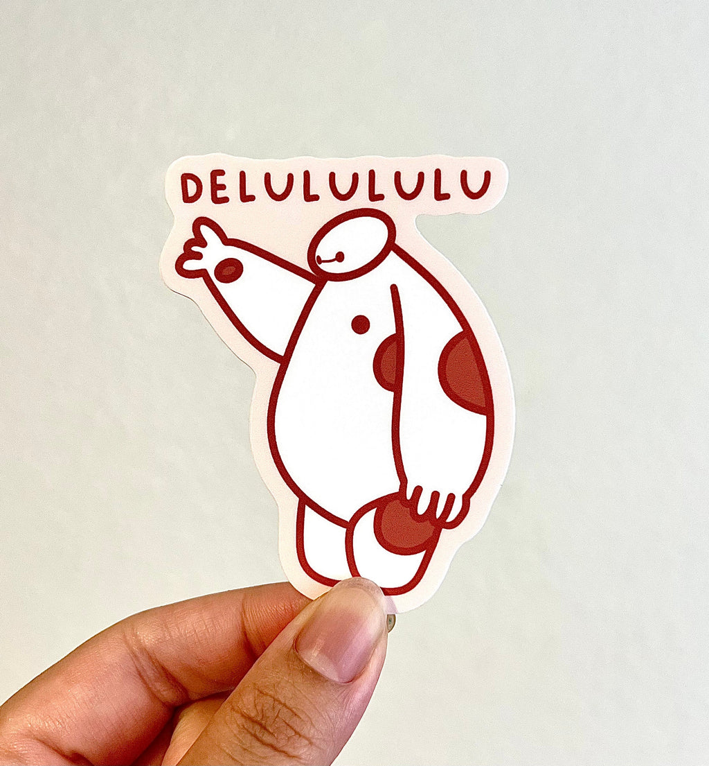 Delulululu Pink Baymax Sticker/Magnet, 3x2.5in.