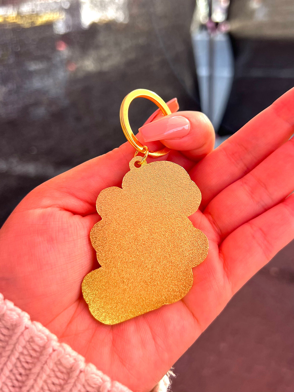 Hot Girl Shit, Soft Enamel Gold Metal Keychain, 2x2"