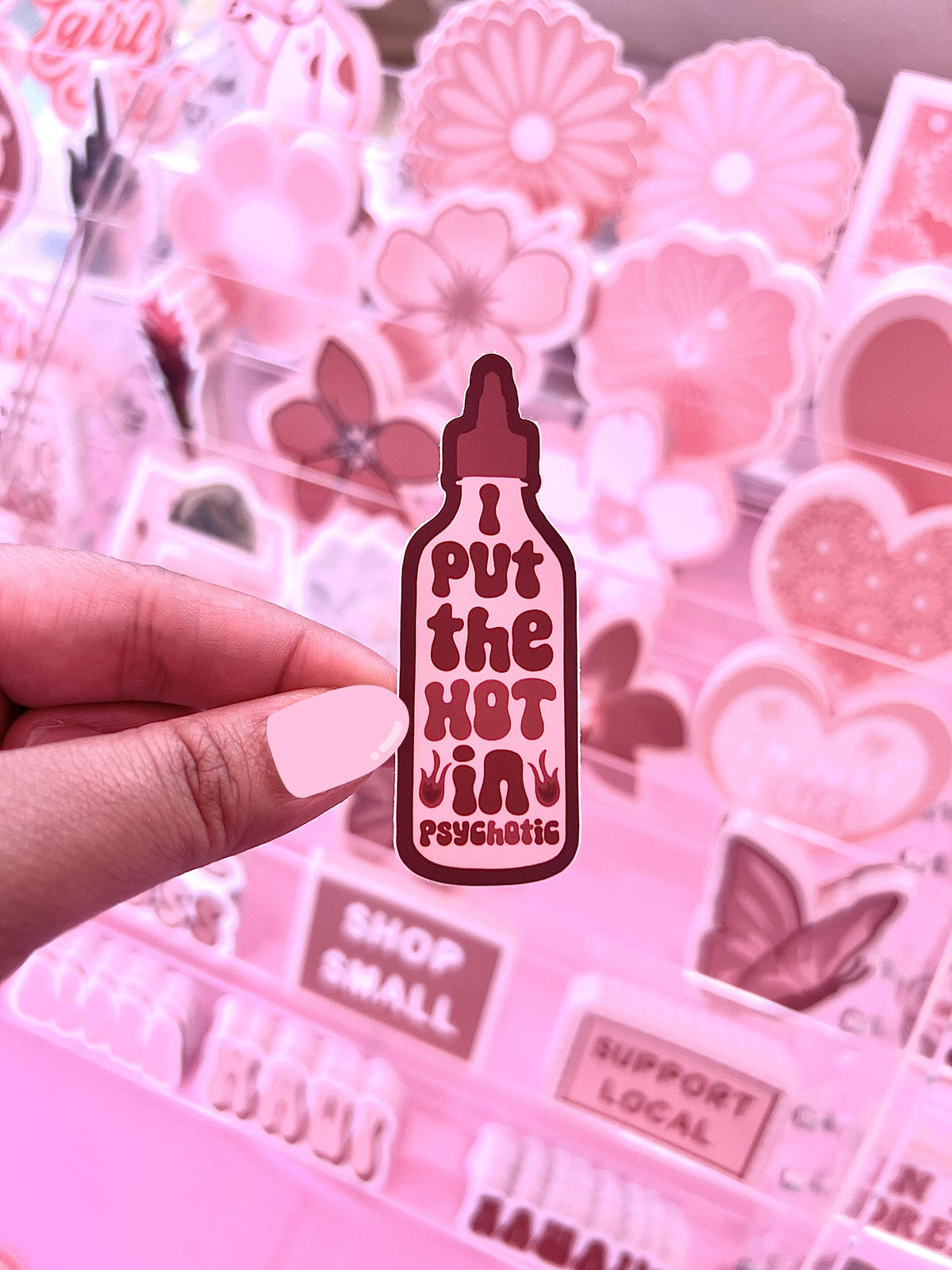 I Put the Hot in Psychotic Sticker/Magnet, 3x1"