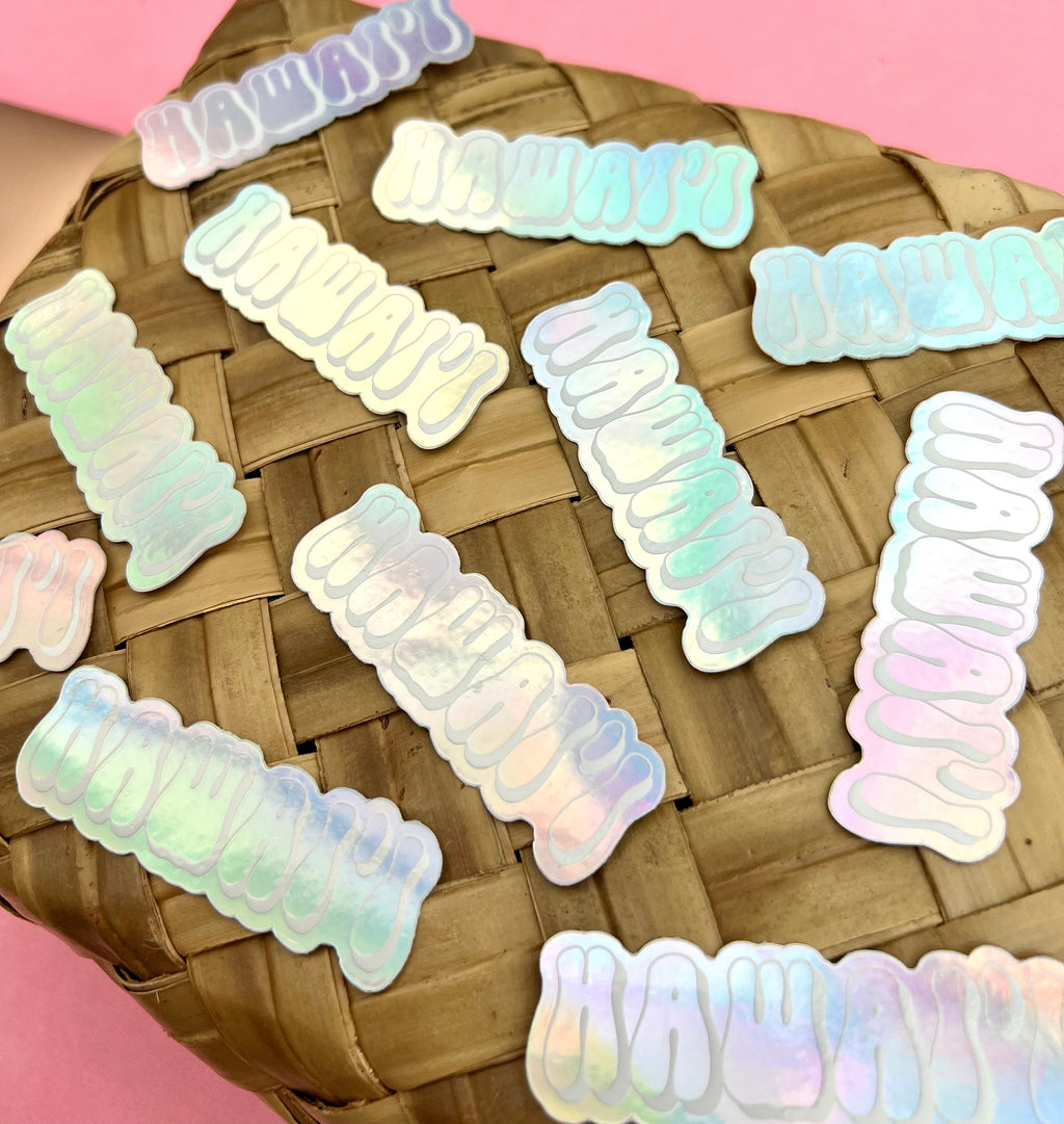 Holographic Hawai'i Sticker, 3x1"
