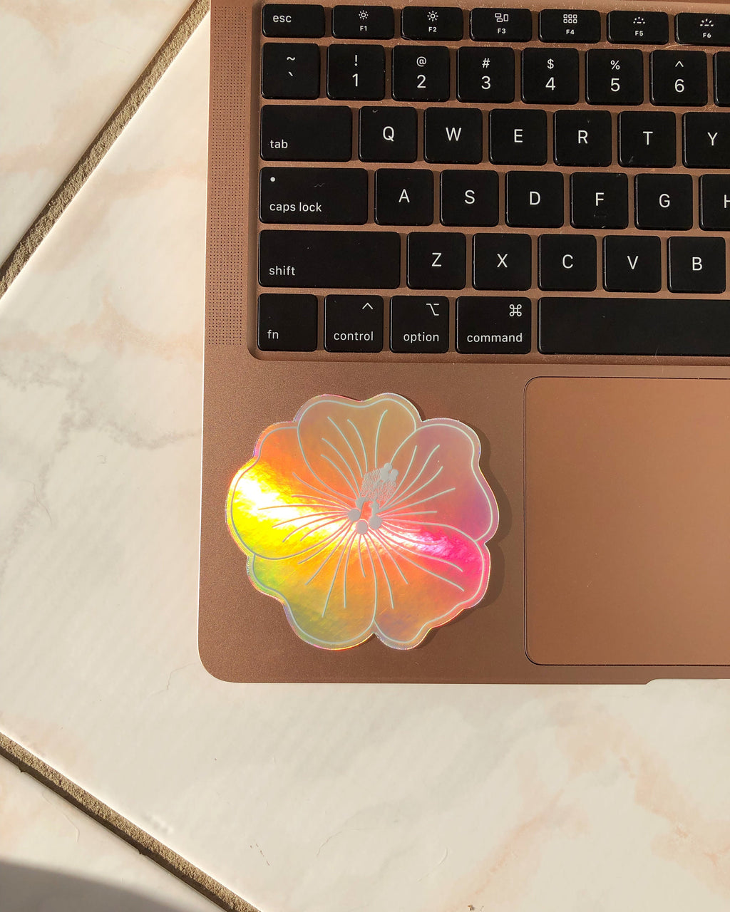 Holographic Hibiscus #1 Sticker, 3x3 in.