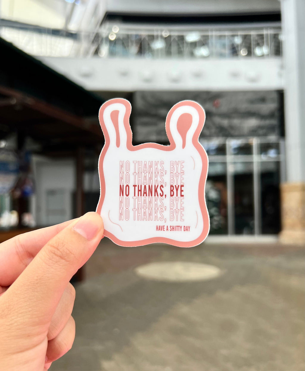 No Thanks Bye Have a Shitty Day Sticker/Magnet, 3x2.25"