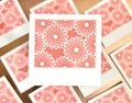 Pink Floral Polaroid Film Sticker/Magnet, 3x3in.