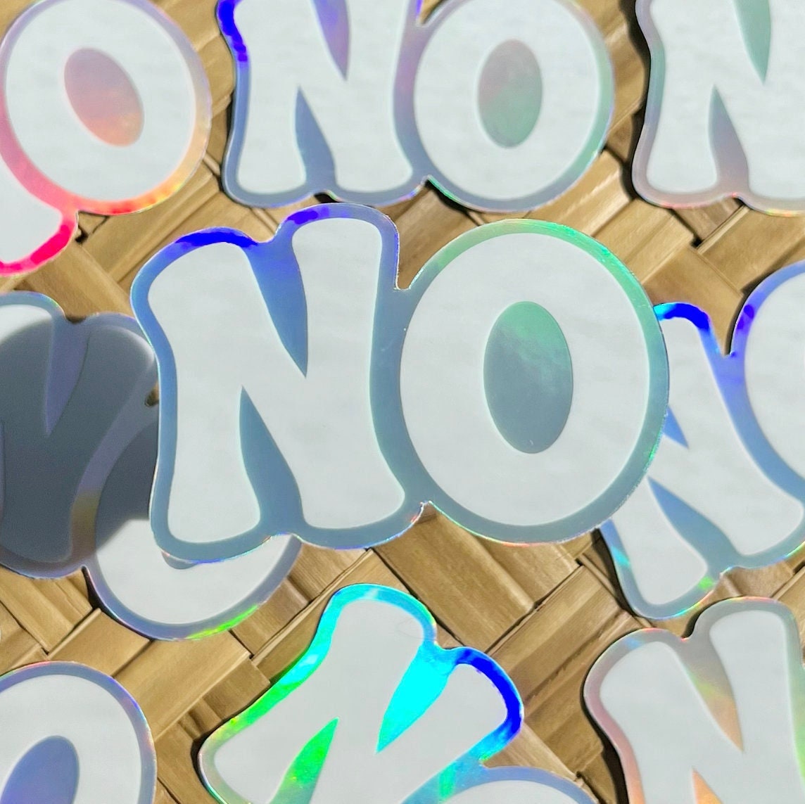 Holographic No Sticker, 3x2in.