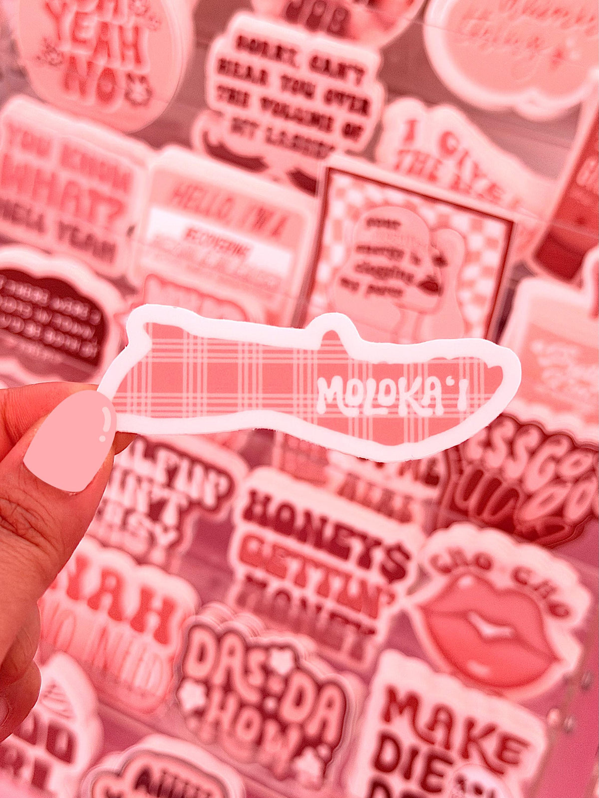 Palaka Moloka'i Island Sticker/Magnet, 3x1.1"