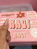 Maui Pink Sticker/Magnet, 3x1.5"