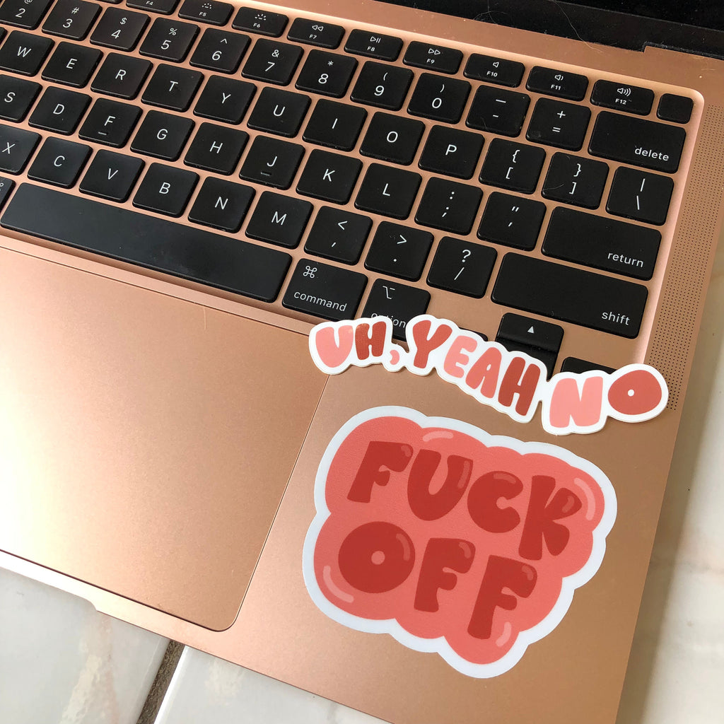 Fuck Off Bubble Sticker/Magnet, 3x2.25 in.