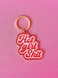 Hot Girl Shit, Soft Enamel Gold Metal Keychain, 2x2"