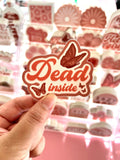 Dead Inside Butterflies Sticker/Magnet, 3x2.5in.