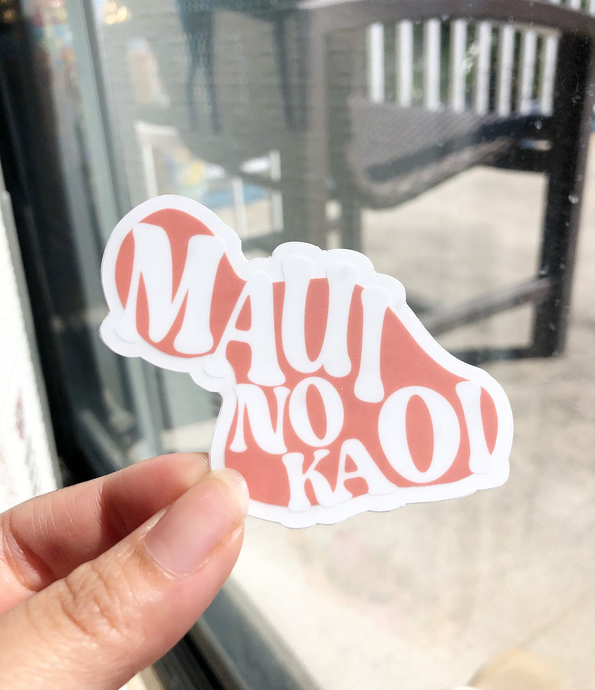 Maui No Ka Oi Clear Sticker, 2.75x2.5"
