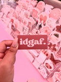 Idgaf I Don't Give A Fuck Sticker/Magnet, 3x1.5"