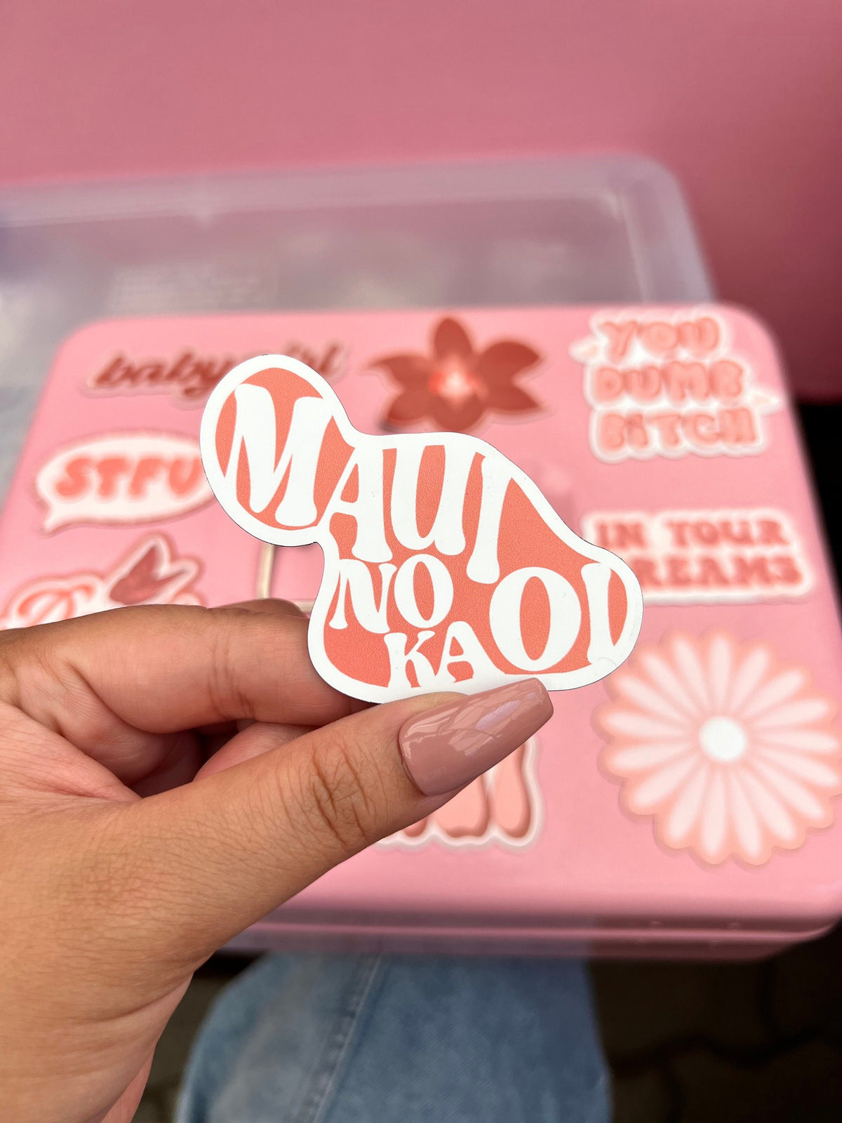 Maui No Ka Oi Pink Magnet, 3x2.5in.