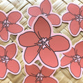 Plumeria #1 Flower Sticker/Magnet, 3x3in.
