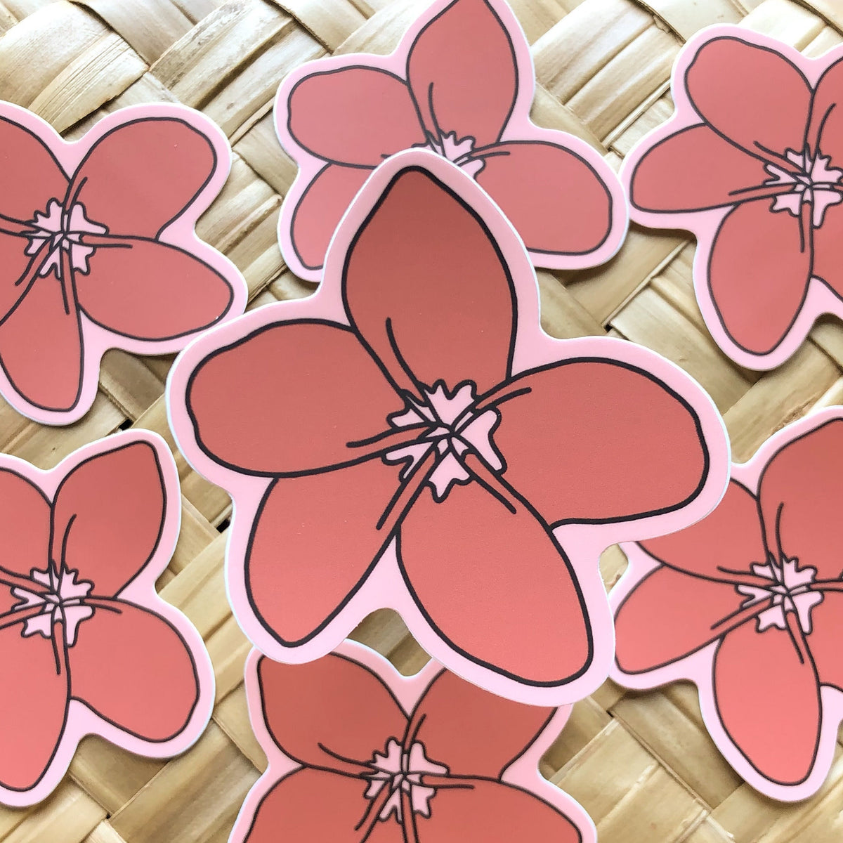 Plumeria #1 Flower Sticker/Magnet, 3x3in.