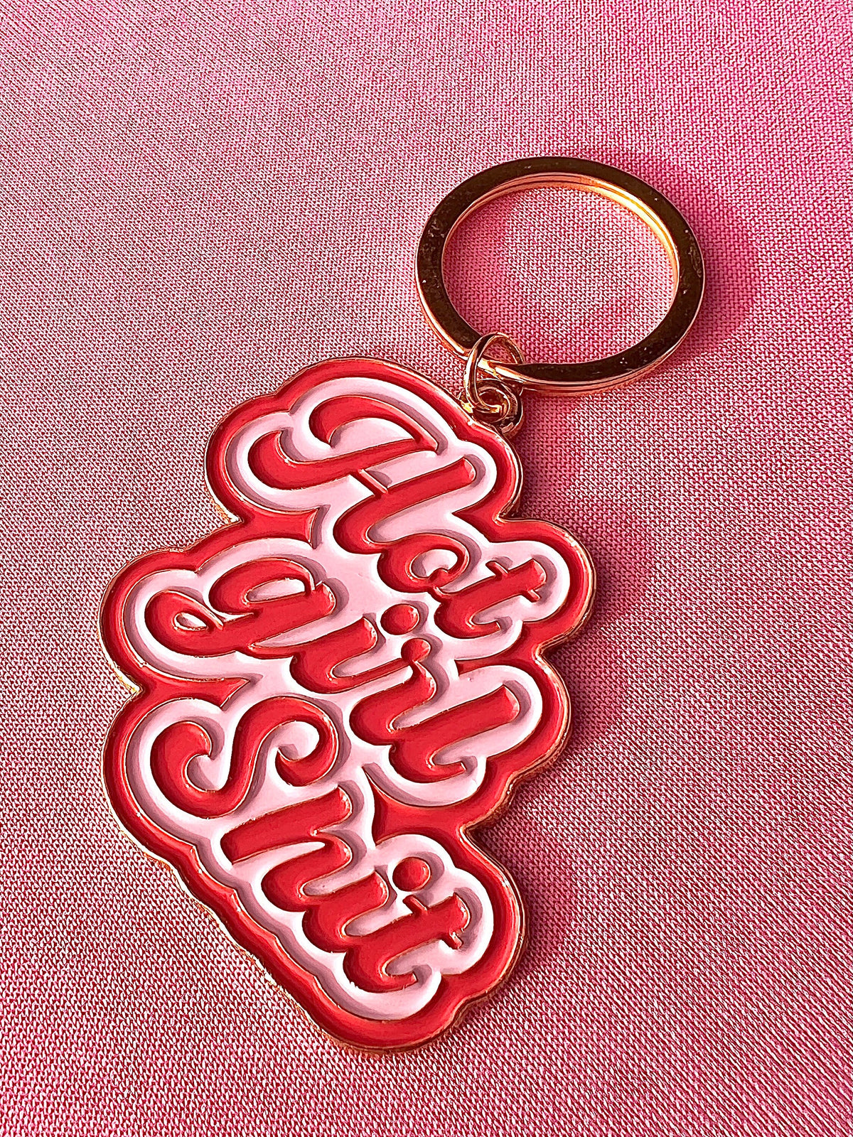 Hot Girl Shit, Soft Enamel Gold Metal Keychain, 2x2"