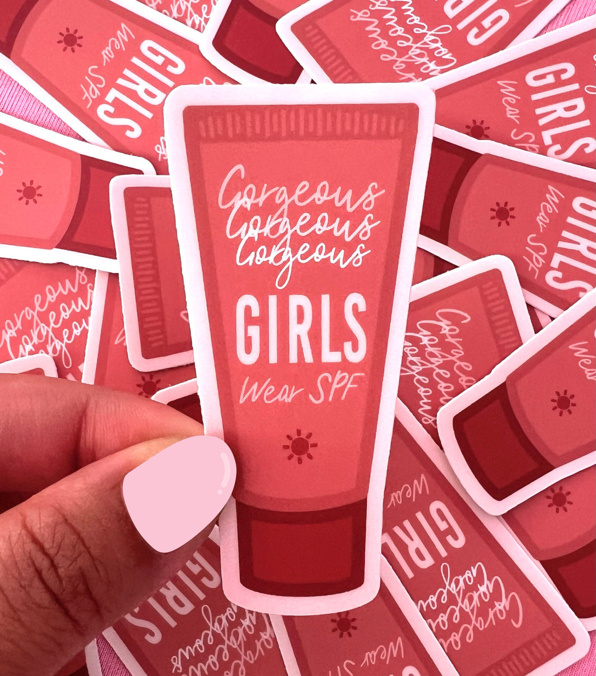 Gorgeous Girls Wear SPF Sticker/Magnet, 3x1.5"