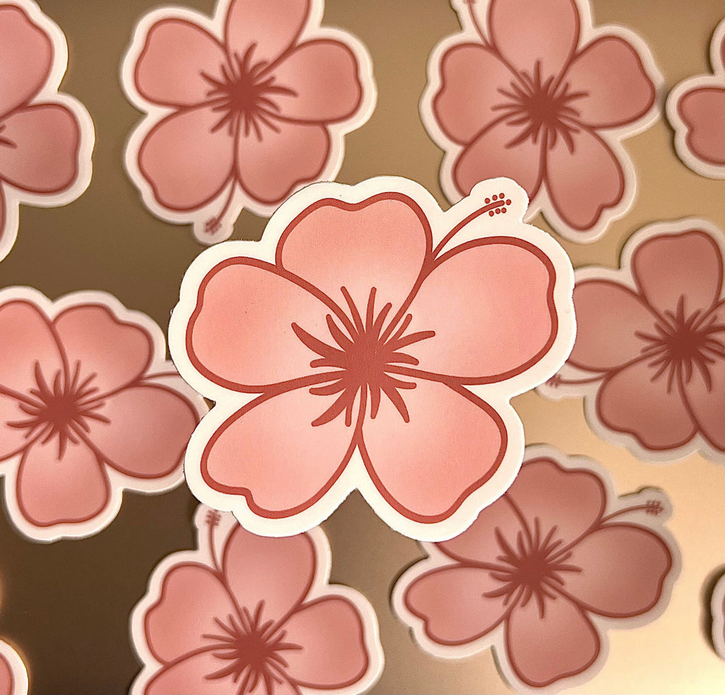 Hibiscus #2 Sticker/Magnet, 3x2.75"