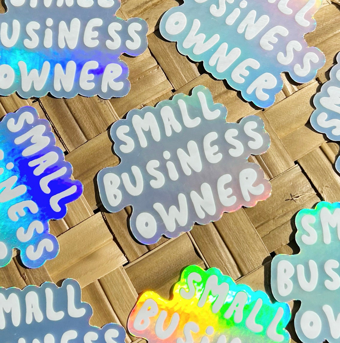 Small Business Owner Holographic Sticker, 3x2.25in.