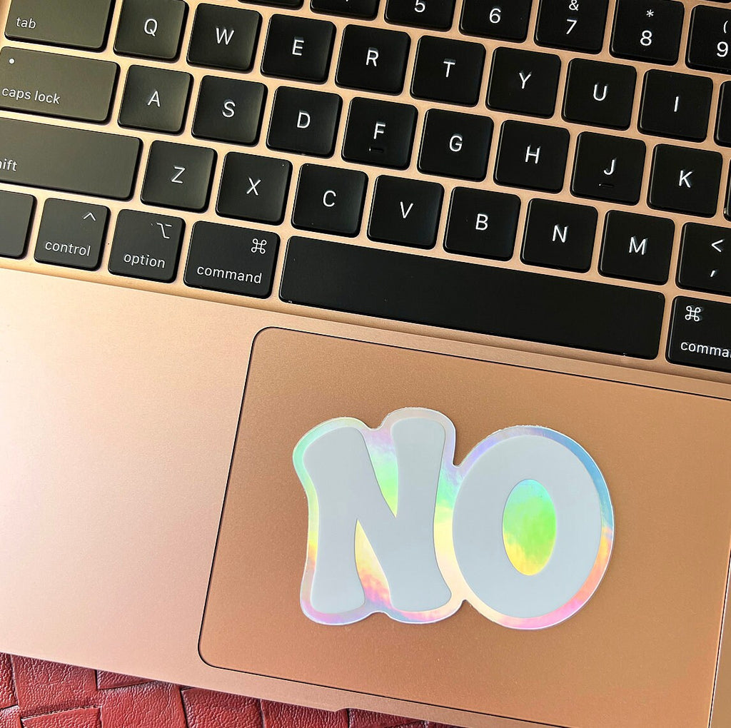 Holographic No Sticker, 3x2in.
