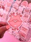 Cho Cho Lips Sticker/Magnet, 3x2.6"