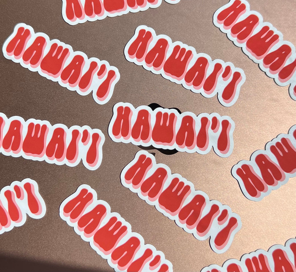 Red Pink Hawaii Magnet, 3x1 in.