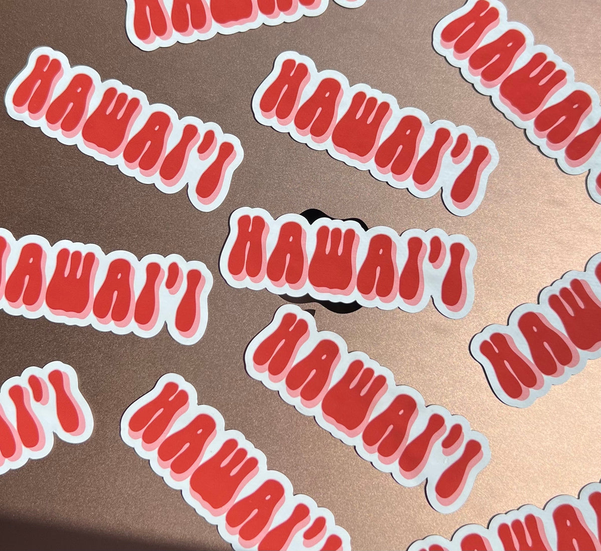 Red Pink Hawaii Magnet, 3x1 in.