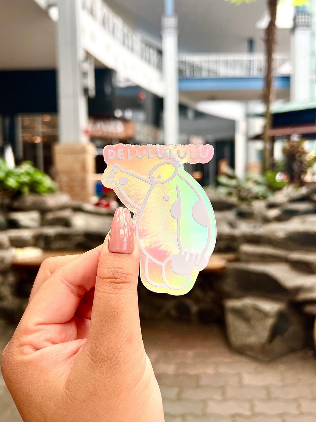 Holographic Delulululu Sticker, 3x2.5in.