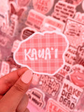Palaka Kaua'i Island Sticker/Magnet, 3x2.3"